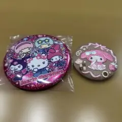 サンリオキャラクターズキラキラBIG缶バッジ マイメロディ刺繍バッジのおまけつき
