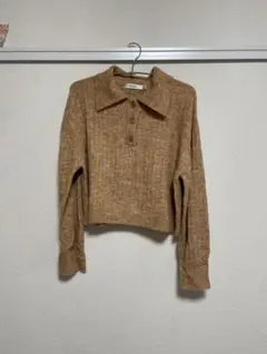 MOUSSY クロップドニット オレンジベージュ