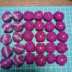 No716梅花　紫系 約30個 銘仙着物生地から