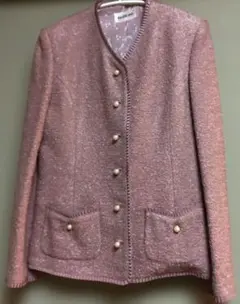 【貴重 】インゲボルグ INGEBORG　パールボタンツイートジャケット ピンクのサムネイル