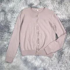 HUMAN WOMAN【S】長袖カーディガン　ピンク　薄手　レディース