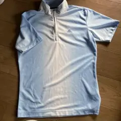 adidas ゴルフ　ライトブルー 半袖ポロシャツ