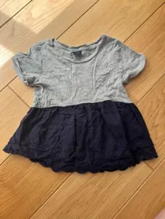 babyGap 半袖 Tシャツ レース　グレー/ネイビー