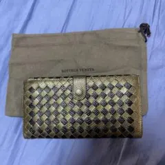BOTTEGA VENETA 長財布 ゴールド ブラック