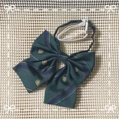 スクールリボンタイ グリーン ストライプ エンブレム 制服 コスプレ