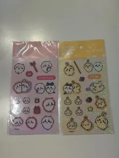 【美品】韓国で購入！ちいかわ グリッターステッカー 2点セット♡