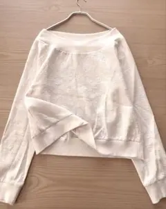 マジェスティックレゴン 花柄長袖ブラウス オフショルダー薄ピンク フリー