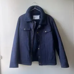 ネイビー フリース襟付きジャケット