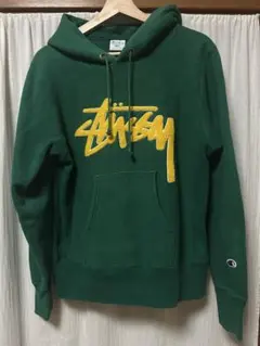 stussy champion パーカー グリーン