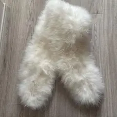 成人式　白　フェザーストール　ホワイトファー　ショール