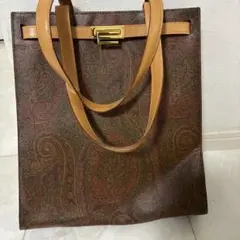 美品 エトロ ETRO ペイズリー柄 トートバッグ ゴールド金具　肩掛け可能のサムネイル