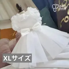 犬服フリルホワイトドレス