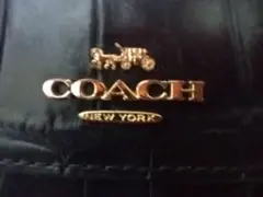 ☆COACH☆長財布 黒 クロコ柄