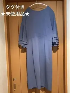 レリアン 近年 上品 くすみブルー系半袖チュニック ホワイトレーベル 