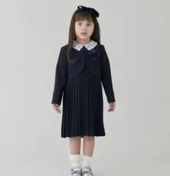 【新品】petit main レース襟プリーツフォーマルワンピース120