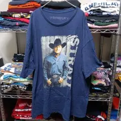 00sアメリカ製XLヴィンテージネイビーブルーロゴtシャツUSA直輸入メンズ古着
