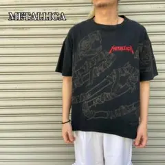 ☆90s☆メタリカ☆バンドTシャツ☆総柄☆USA製☆XL☆パスヘッド☆黒☆大判☆
