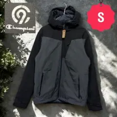 Champion 中綿フードジャケット S 黒×グレー
