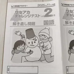早稲アカ　チャレンジテスト　小学２年生　2025年11月　解き直し問題のサムネイル