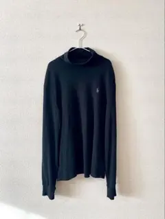 ラルフローレン メンズ タートルネック カットソー S ブラック コットン