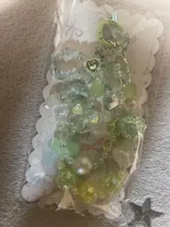 ハンドメイド グリーン系携帯ストラップ