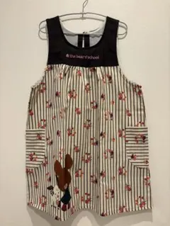 くまのがっこう　エプロン ストライプ花柄