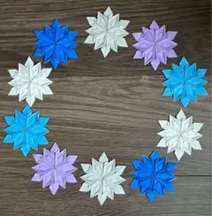 折り紙/雪の結晶/冬/正月/クリスマス/12月/1月/2月/ガーランド/壁面飾り