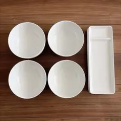 無印良品　陶器製 仕切り皿　どんぶり　ラーメン鉢　餃子皿　刺身皿　白 4枚セット 無印良品 陶器製 仕切り皿 どんぶり ラーメン鉢 餃子皿 刺身皿 白 4枚