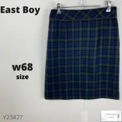 訳あり East Boy イーストボーイ スカート ひざ丈 チェック柄 プリーツ