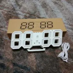 デジタル時計 ホワイト