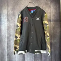 adidas 黒ボディ × カモ柄　ジャケット Vintage Lady's M