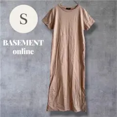 ベースメント 半袖ワンピース S ベージュ ロング タイト シンプル ストレートのサムネイル