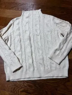 未着用　ビアンテ ケーブル編み ハイネックセーター　アイボリー