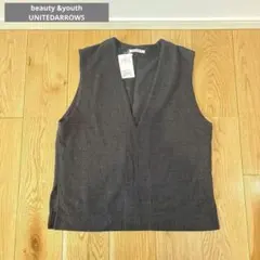 UNITED ARROWS Vネック ノースリーブベスト 黒
