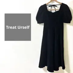 新品未使用 Treat Urself ベロア半袖ロングワンピース フリーサイズ