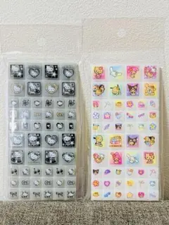 ハローキティ モノクロ&日焼けのラメラメタイルシール 2シートセット