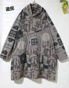 【遊民　ゆうみん】　トップス　チュニック　プルオーバー　長袖　パッチワークのサムネイル