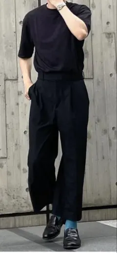 UNIQLO 旧タックワイドパンツ　ブラック　L