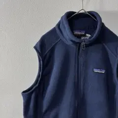 Patagonia パタゴニア フリース ベスト 刺繍 ネイビー L