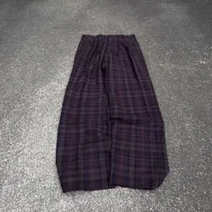 90s vintage wide wool slacks ツータック チェックのサムネイル