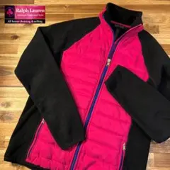 【E28】ラルフローレン 中綿 フリースジャケット 切替 フルジップ M