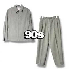 90s グリーン ヘリンボーンジャケット&パンツ セットアップ