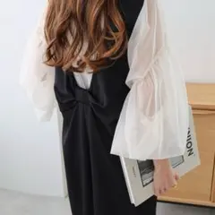 バックリボンサロペット　とろみ素材のサムネイル