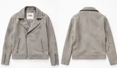 ZARA フェイクスエード ライダースジャケット メンズ