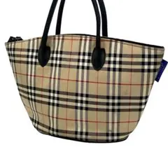 ✨希少✨バーバリー　ブルーレーベル　ミニトートバッグ　舟形　ノバチェック