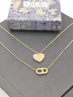 Dior クリスチャンディオール ハート CDロゴ ネックレス ラインストーン