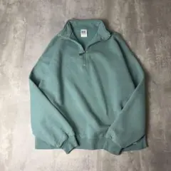 USA製 RUSSELL ATHLETIC ハーフジップスウェット L 水色