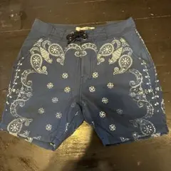 【challenger】【バンダナ柄】【ネイビー】ショートパンツSサイズ