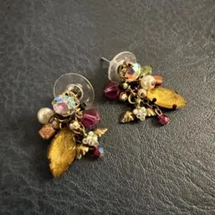 パリ輸入　エンジェルハート　ゴールドビーズ　チャーム　ピアス