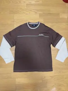 XLARGE 長袖カットソー ブラウン×ベージュのサムネイル